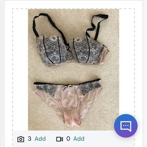 36C bra/medium panties Apt 9 pink/black